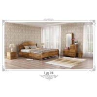 تخت خواب دو نفره MDF وکیوم مدل فلورا