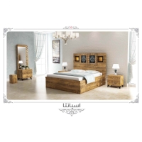 تخت خواب دو نفره چراغ دار مدل اسپانتا