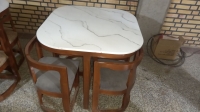 میز ناهار خوری مدل کم جا لبه گرد 4 نفره 